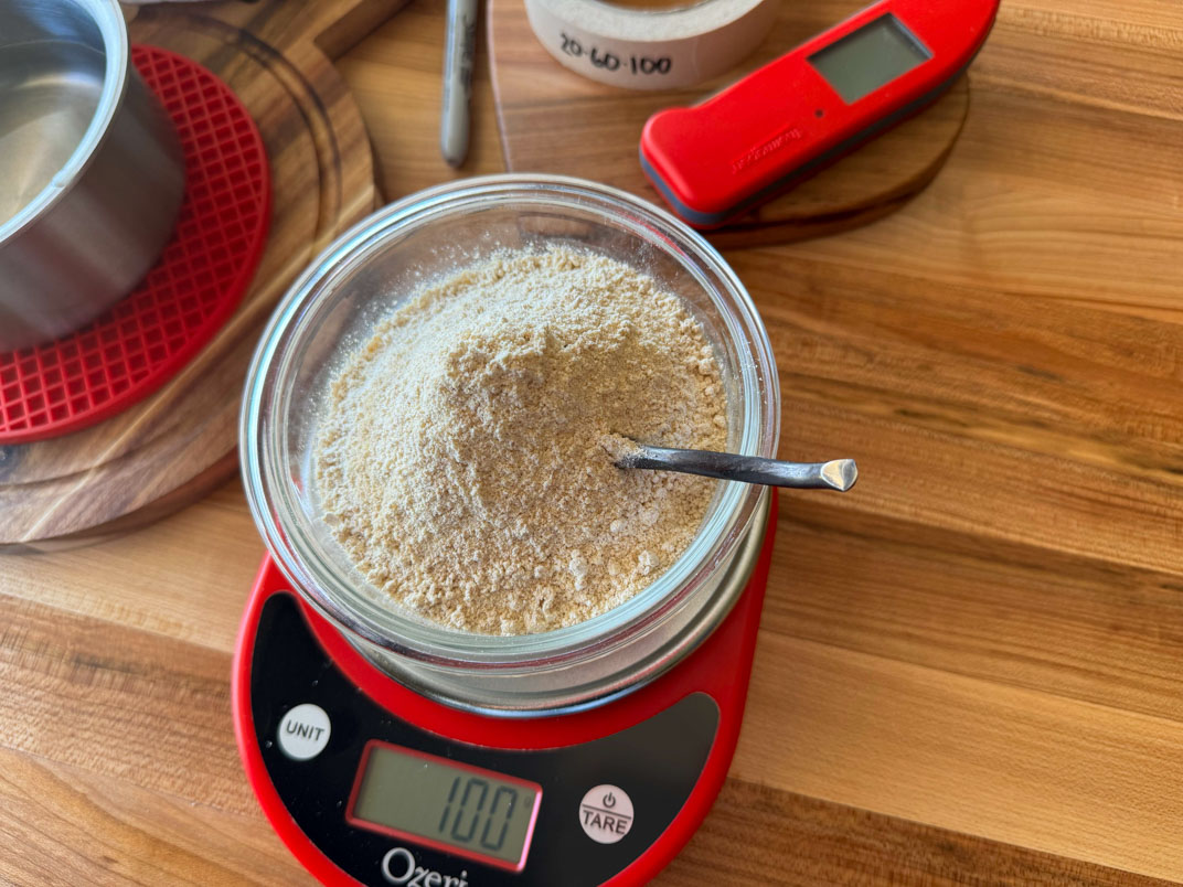 adding einkorrn wheat flour to refresh your sourdough starter