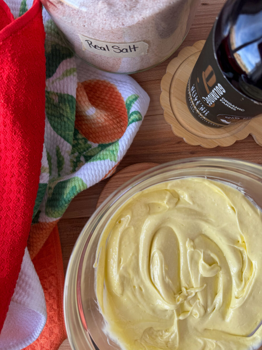 Cultured Homemade Spreadable Butter with Olive Oil