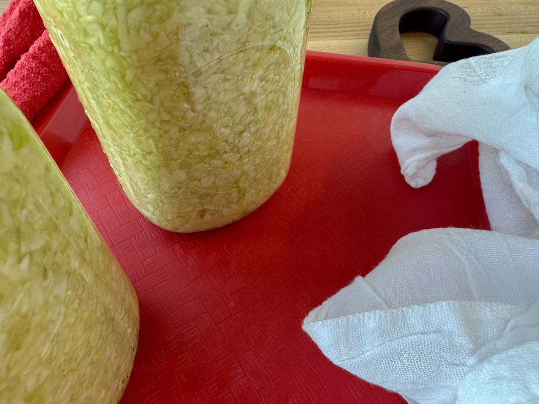 raw sauerkraut in a ball jar