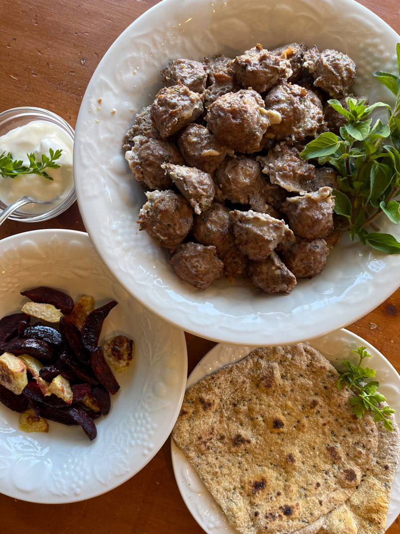 mediterranean meatballs with roasted beets and parsnips mediterranean meatballs with roasted beets and parsnips