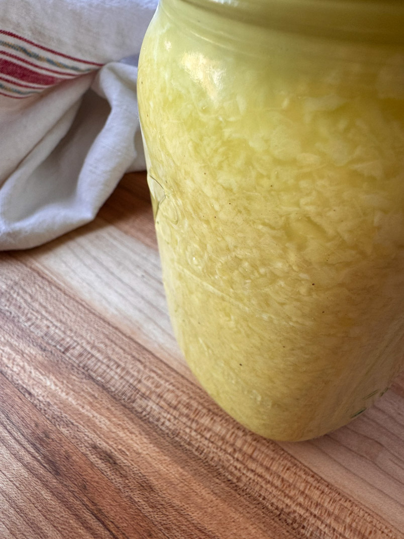 fermented ginger in a mason jar