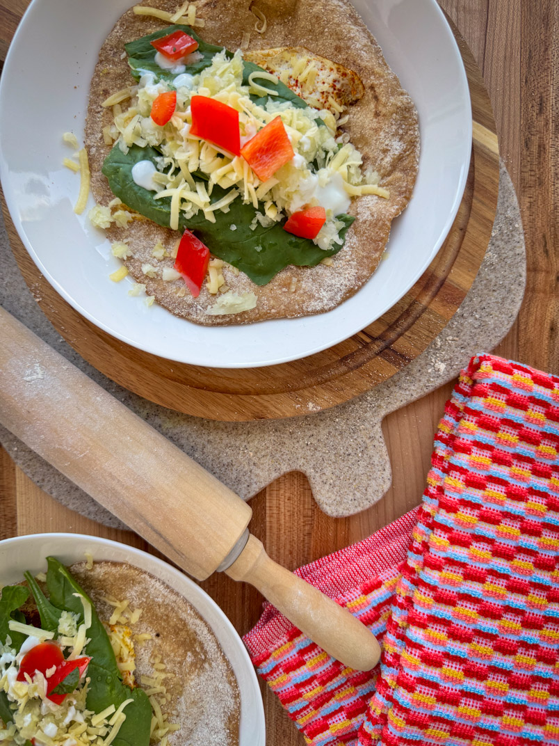 Egg and Sauerkraut Sourdough Flatbread breakfast recipe