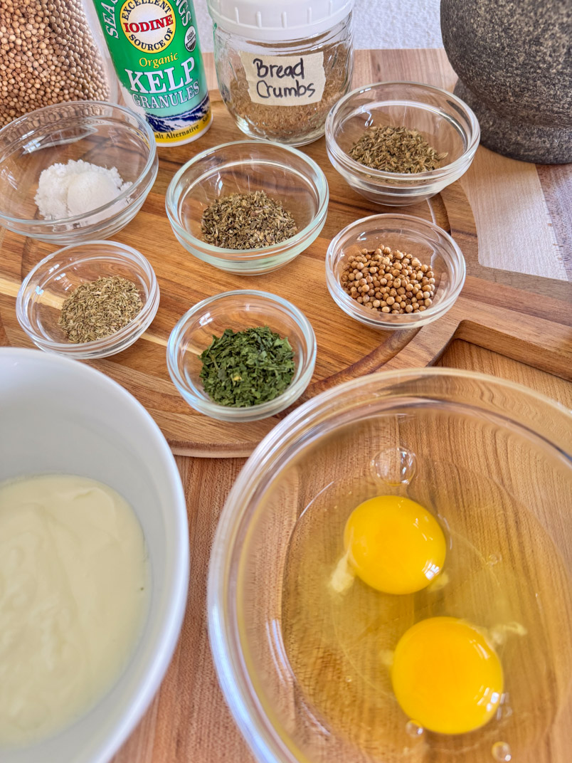 herbs, eggs, and yogurt for beef and bison meatballs herbs, eggs, and yogurt for beef and bison meatballs