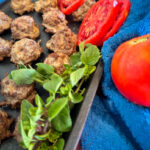 homemade beef and bison mediterranean meatballs
