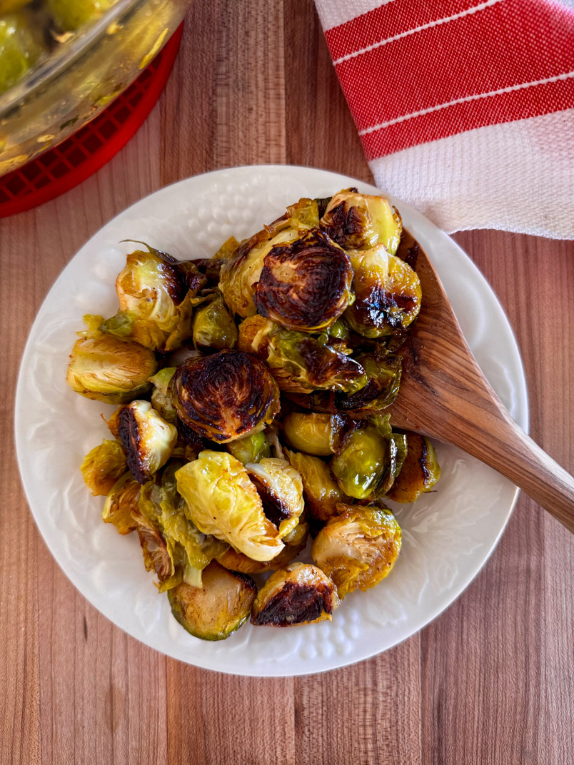 honey roasted brussel sprouts served