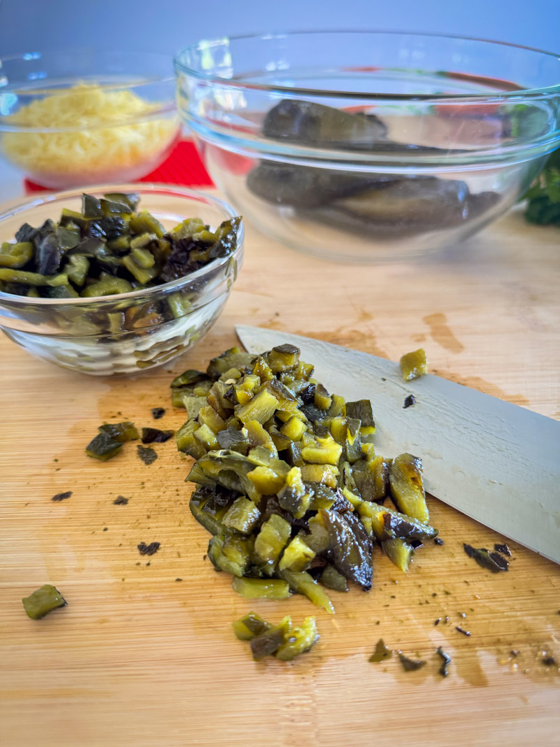 diced roasted poblano peppers