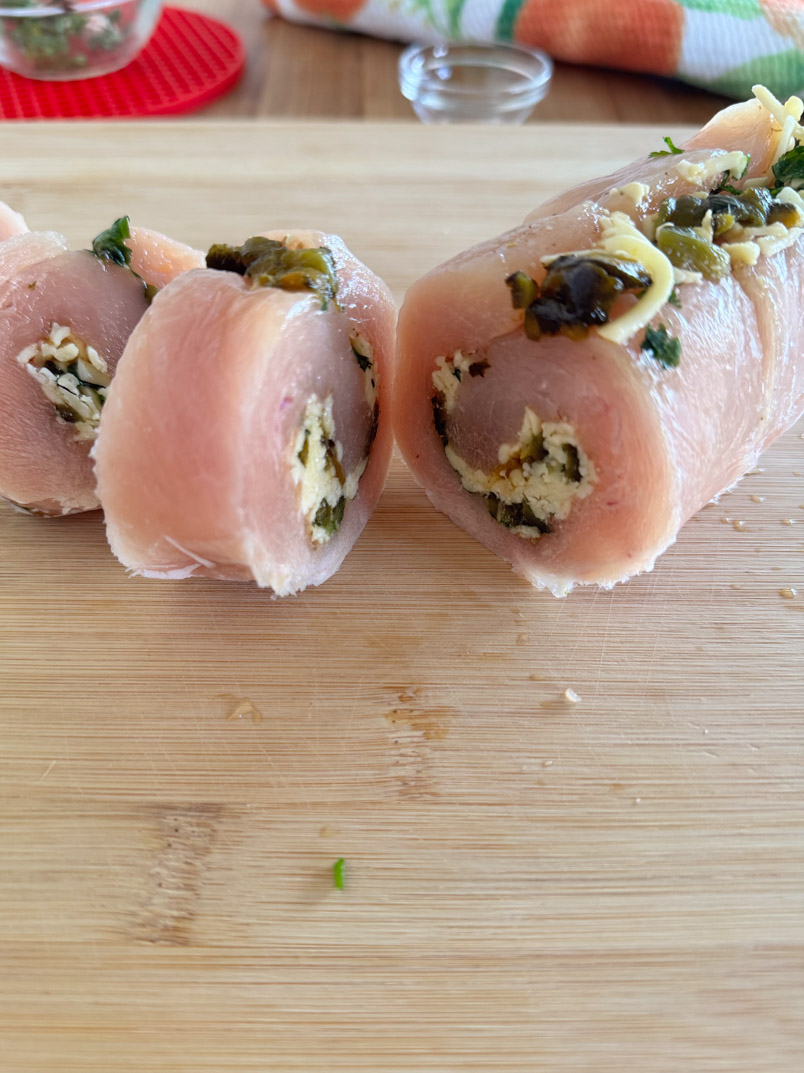 chicken rolled for a healthy chicken dinner