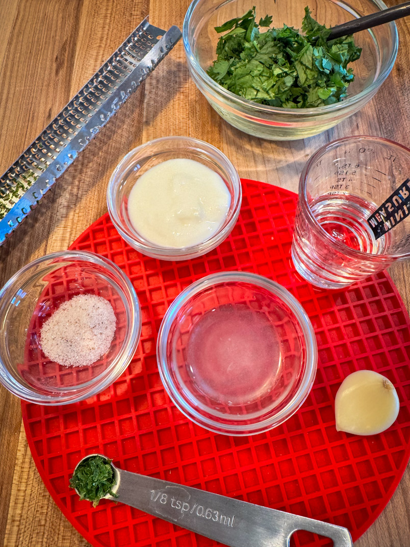 healthy ingredients for cilantro avocado cream dip