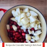 cranberry sauce homemade with honey, maple, and pears