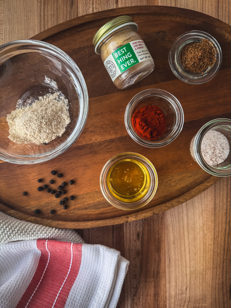 spices for roasted cauliflower and carrots
