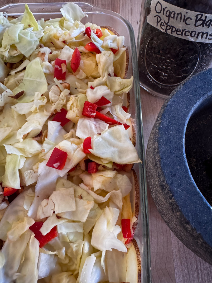 vegetables in a casserole dish