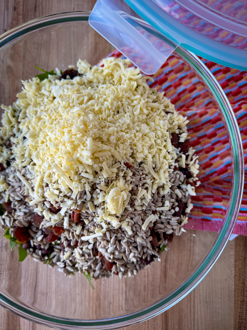 cheese and black beans in a romaine salad cheese and black beans in a romaine salad