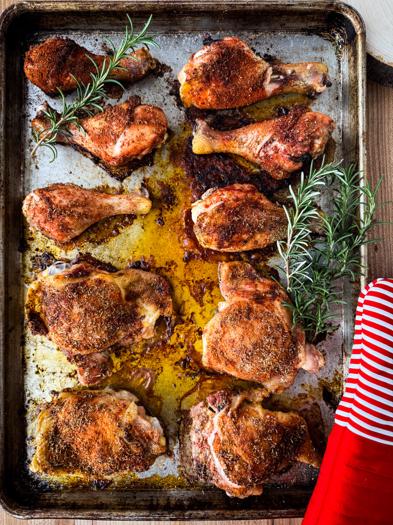 baked rosemary chicken dinner