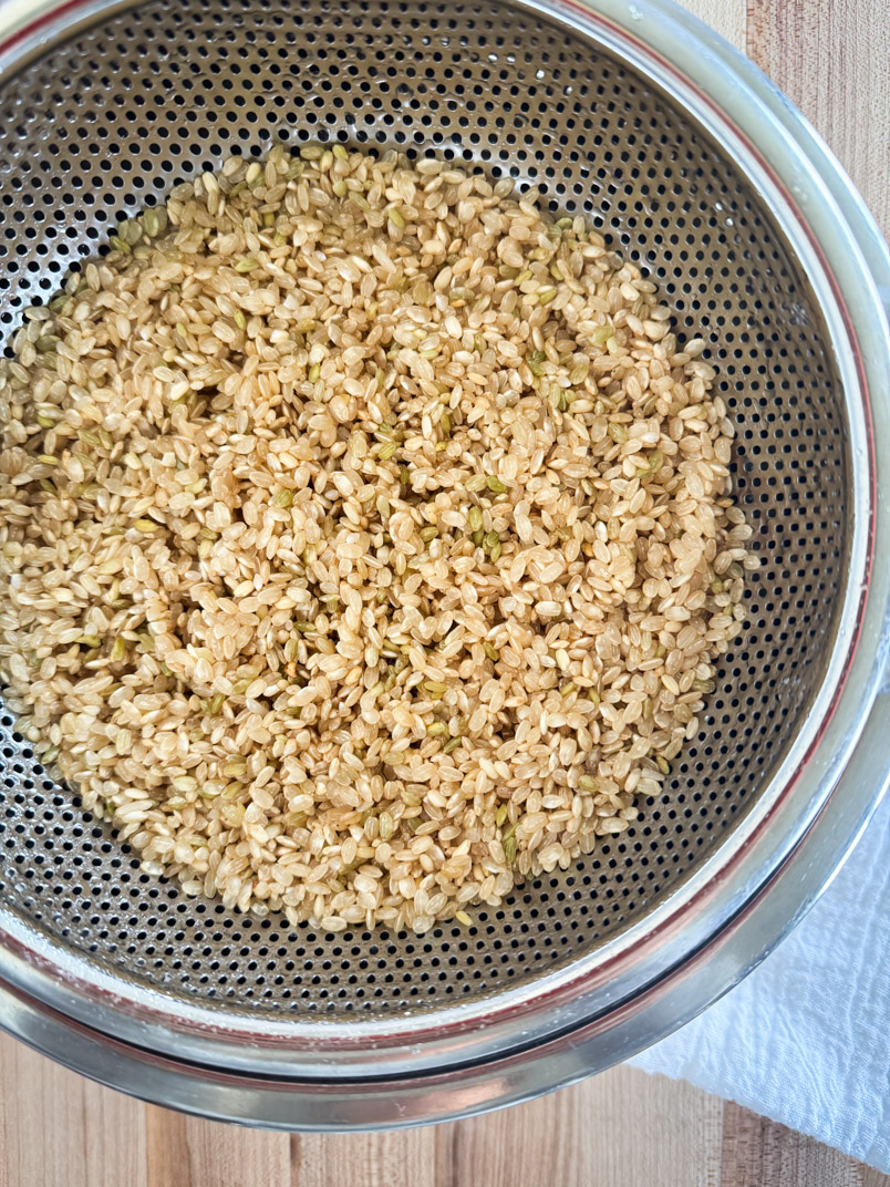 rinsed organic brown rice